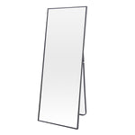 ZUN Tempered mirror 71" x 32" Tall Full Length Mirror with Stand, Black Wall Mounting Full Body Mirror, W1806P180029