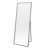 ZUN Tempered mirror 71" x 32" Tall Full Length Mirror with Stand, Black Wall Mounting Full Body Mirror, W1806P180029