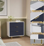 DFW 3 Drawer Dresser for Bedroom, Fluted Modern Nightstand with Deep Drawers, Chest of Drawers with W2301P301004