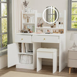 Fashion Vanity Desk with Mirror Lights for Makeup Cushioned Chair, Vanity Mirror with Lights 50220138