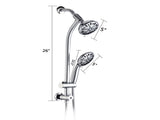 Drill-Free Stainless Steel Slide Bar Combo Rain Showerhead 7-Setting Hand, Dual Shower Head Spa W121947468