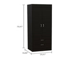 Black Wengue 2-Drawer Armoire B062P202118