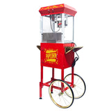 ZUN Kaitu Popcorn Machine with Cart – 8oz Popper with Stainless-steel Kettle, Heated Warming Deck, and W2841P218154