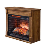 ZUN 28 inch Electric Fireplace Heater Mantel With Removable Caster Wheel 71981821