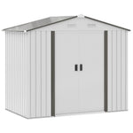 ZUN Steel Storage Shed Garden Tool house 7' x 4' White-AS （Prohibited by WalMart） 31016730