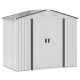 ZUN Steel Storage Shed Garden Tool house 7' x 4' White-AS （Prohibited by WalMart） 31016730