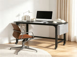 Mobile Rolling Computer Desk 48 Inch, Heavy Duty Metal Frame Home Office Desk with Storage Bag Hooks 12259958