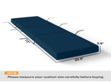 Chaise Lounge Cushion, 3.9" Thick Outdoor Lounge Chair Cushions with Ties for Patio, 21" x 72",Navy 37860166