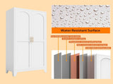 61'' 2 Shapely Doors Cabinet, Metal Storage Cabinet with Doors and Adjustable Shelves, for Bedroom, 54735859