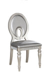 Formal Dining Room Furniture 2pcs Chairs Silver Side Chair Cutout back Cushion Leatherette B011P309220