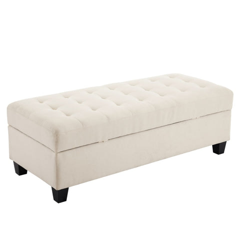 ZUN Storage Ottoman End of Bed Storage Bench, 51-inch Large Tufted Foot Rest Sofa Stool for Entryway 29549310