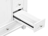 24" Bathroom Vanity with Sink and Drawers, White Freestanding Vanity Cabinet with Ceramic Top and 00086938