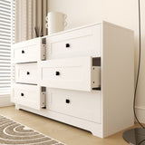 ZUN Chest Of Drawer with 6 drawers white color farm door W2139P241086