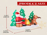 9FT Lighted Christmas Inflatable Decoration, Inflatable Santa and Reindeer Around Campfire, Funny 05216727