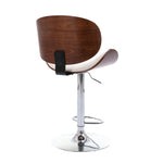 ZUN HengMing Bentwood Adjustable Bar Stools , Upholstered Swivel Barstool, white PU Leather Barstools W21241142