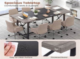 71 Inch Conference Table with Built-in Charging Station, Large Meeting Room Table for Office & 02412555