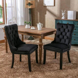 Modern, High-end Tufted Solid Wood Contemporary Velvet Upholstered Dining Chair with Wood Legs 42967936