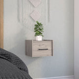 Boa Floating Nightstand , End Table, Side Table Wall-Mounted Single Drawer Design with Handle- Light B200137814