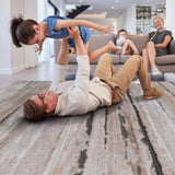 LOOM & LUXE Collection 5X7 Brown /Striped Non-Shedding Living Room Bedroom Dining Home Office B335P289567