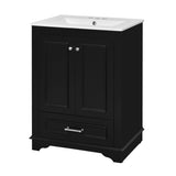 24'' Bathroom Vanity with Ceramic Sink Combo, Modern Freestanding Storage Cabinet with Silver N710P194893B