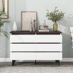 ZUN 6-Drawer Double Dresser with Wide Drawers,White Dresser Bedroom, Wood Storage Chest of Drawers 22534824