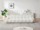 87.4-inch Cloud Series Minimalist Button-Tufted Square Arm Three-Seater Sofa, Chenille Sofa, W3505P383948