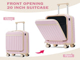 Front Opening Luggage Set 3 Piece, Hardside Carry on Suitcase with USB Port, Expandable Luggage with 21940538
