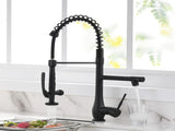 Commercial Kitchen Faucet Pull Down Sprayer Black and Nickel,Single Handle Kitchen Sink Faucet W1932126999