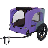 Outdoor Heavy Duty Collapsible Pet Bike Trailer with 16-Inch All-Terrain Wheels & Universal Hitch W1364P268345