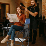 26" Tall Directors Chair with Footrest, 4Portable Bar Height Folding Camping Chair with Built-in Cup 58235426