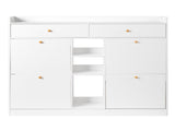 4 Drawers 2 Drawers with Top Baffle Shoe Cabinet Particle Board 128*25*107cm White 41329802
