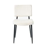 ZUN Modern Beige simple dining chair Fabric Upholstered Chairs home bedroom stool back dressing chair W210132727