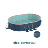 3.0m oval free inflatable garden PVC swimming pool dark blue W2710P337295