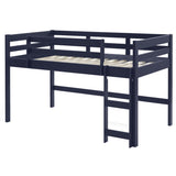 ZUN Navy Blue Twin Loft Bed with Reversible Ladder B062P181276