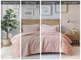 Full/Queen Embroidered Medallion Faux Fur Ultra Plush Comforter Mini Set B03597037