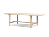 Milo 85" 8-Seat Oval Reclaimed Wood Dining Table, Light Natural Cerused Reclaimed Pine Wood B2719P485498