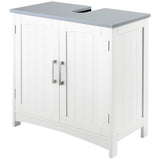 ZUN Pedestal Sink Storage Cabinet, Under Sink Cabinet with Double Doors, White-AS 93384625