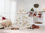6FT Pre-lit Aspen Fir Artificial Christmas Tree, Hinged Xmas Tree with 600 Warm White LED Lights & N704P526146A