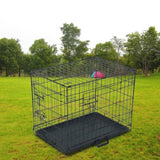 ZUN 24" Pet Kennel Cat Dog Folding Steel Crate Animal Playpen Wire Metal 32589863