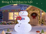 6FT Snowman with Auto-Opening Gift Box, 200 White Lights, Expandable Fabric Christmas Decor, US Plug 12259912