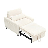 Beige comfortable chair for Small apartment Bedroom space Balcony Small sofa bed Lazy Small sofa W1658P290459
