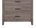 ZUN Brownish Gray Finish 1pc Bedroom Chest of 5 Drawers Melamine Laminate Dark Metal Hardware Corner B01152308