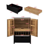 ZUN Lockers,side cabinets,Wine Bar Cabinet,Liquor Storage Credenza,Sideboard with Wine Racks & Stemware W679P151545