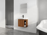 24'' Wall-Mounted Bathroom Vanity with White Ceramic Sink & Soft-Close Door, KD-Packing W999P263406