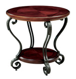 Traditional Style Brown Cherry 1pc END TABLE Open Bottom Shelf Ornate Design Living Room Furniture B011P184987
