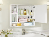 2 in 1 Mirrored Bathroom Wall Cabinet, Space-Saving Medicine Cabinet with Hidden Storage & Shelves 95620396