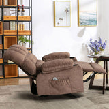 ZUN Vanbow.Recliner Chair Massage Heating sofa with USB and side pocket 2 Cup Holders W1807105777