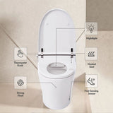 Heated Seat Smart Toilet without Bidet, Upmarket Compact Dual Flush Toilet 1/1.28 GPF, Tank less 46706017