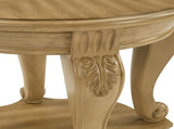 22'' Two Tone Round End Table,Solid Wood Sofa Side Table with Shelf,Living Room Corner Table Easy 47175577