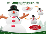 12.5FT Tall Snowman with Branch Arms, 2 LEDs Rotating Color Light, 210D Polyester, US Plug 21109506
